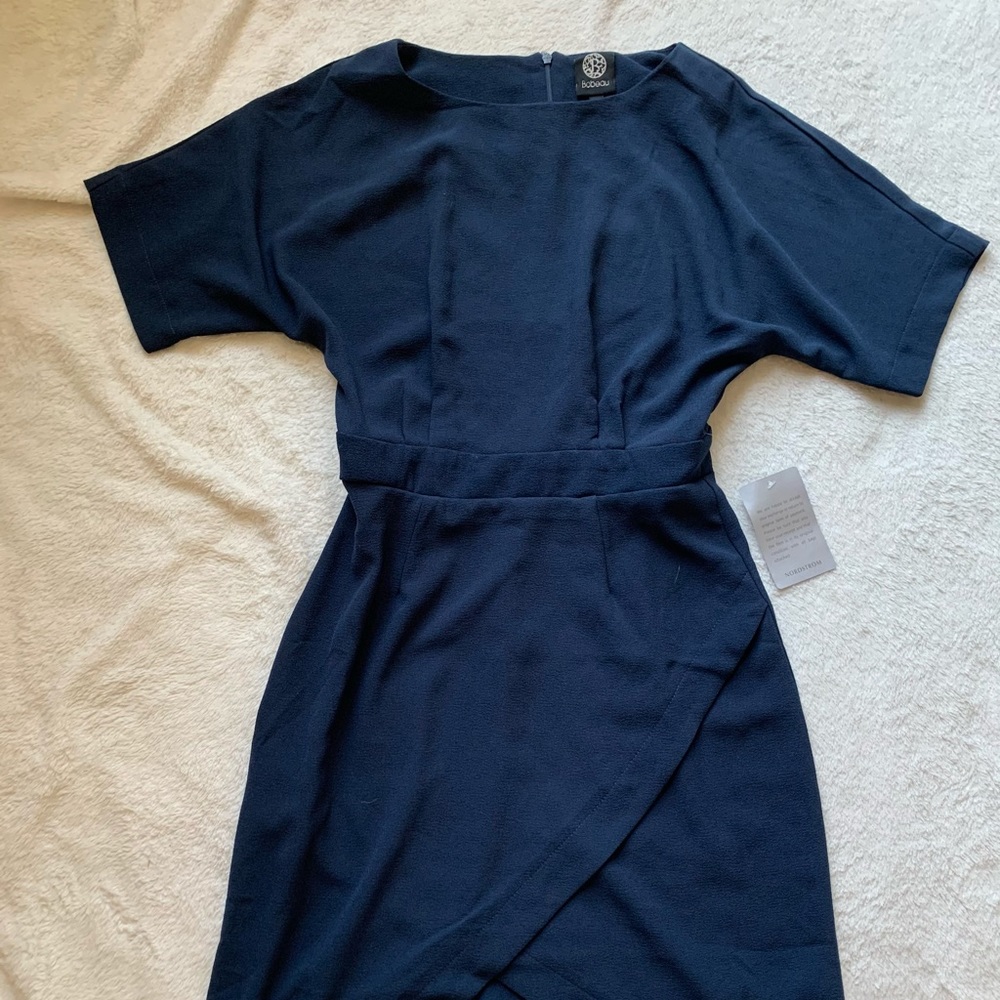 Navy tulip skirt dress